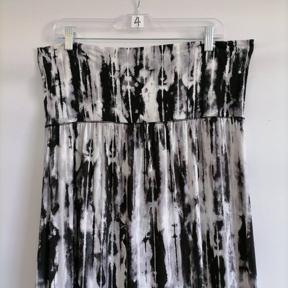 NWT Cynthia Rowley Womens Black Tie Dye Witchy Neutral Y2K Maxi Skirts Size 1X - Picture 2 of 8